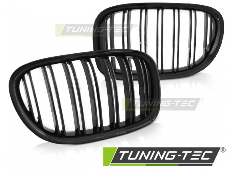 Upgrade Sportgrill Nieren für BMW 7er F01 09-15 Hochglanz schwarz in Doppelsteg Design